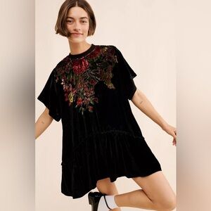 FREE PEOPLE Sweet Echoes Velvet Mini Dress S